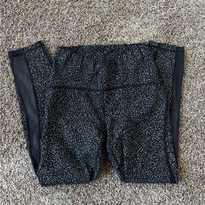 lululemon athletica Black Speckle Mesh-Panel Leggings